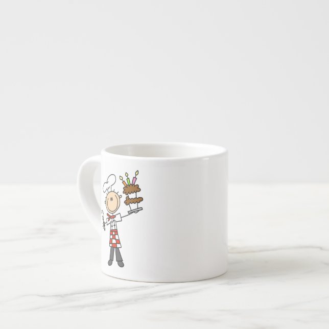 Tasse Expresso Chef avec gâteau d'anniversaire (Devant gauche)
