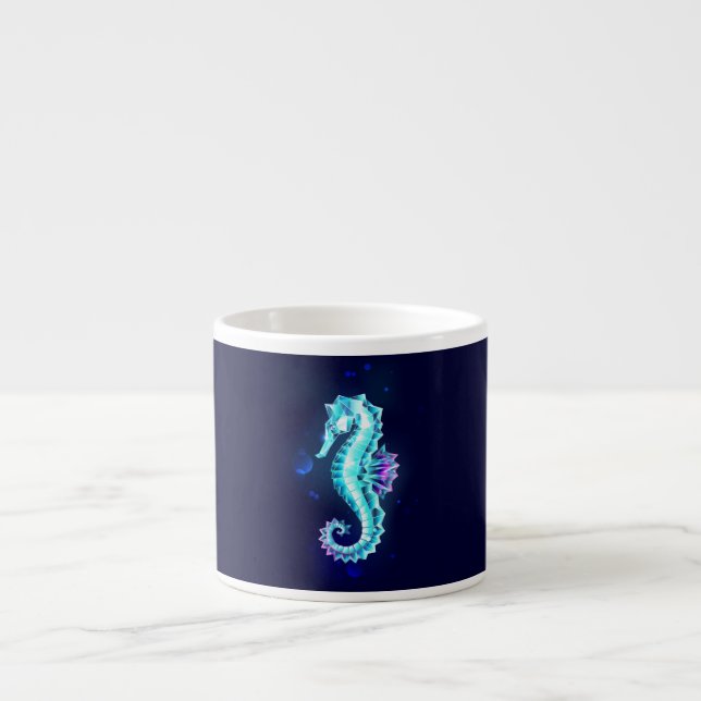 Tasse Expresso Cheval de mer de glace cristal sur Arrière - plan  (Devant)