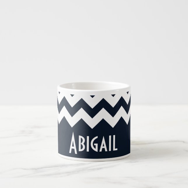 Tasse Expresso Chevron bleu (Devant)