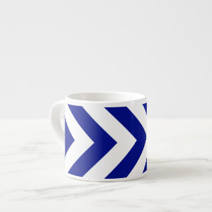 Tasse Expresso Chevrons bleu et blanc