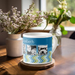 Tasse Expresso Chevrons Colorés Lumineux Instagram Photo Collage<br><div class="desc">Une excellente façon d'afficher vos photos carrés à partir de votre compte en ligne. Un design amusant zig zag stripe souligne les photos.</div>