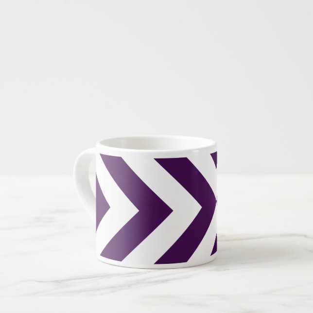 Tasse Expresso Chevrons violets et blancs (Devant gauche)