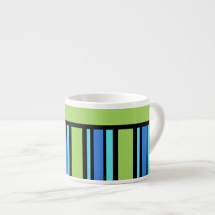 Tasse Expresso Chic Espresso Mug, Bleu Vert Bleu Grandes Noires