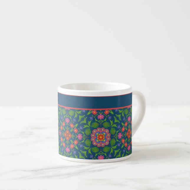 Tasse Expresso Chic Floral Rangoli Deep Blue Espresso Match (Devant droit)