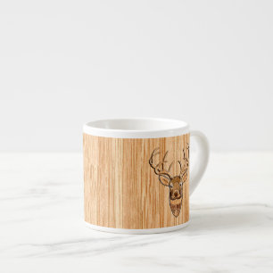 Tasse Expresso Chic Queue blanche Cerf Buck Tête Lumière Grain de
