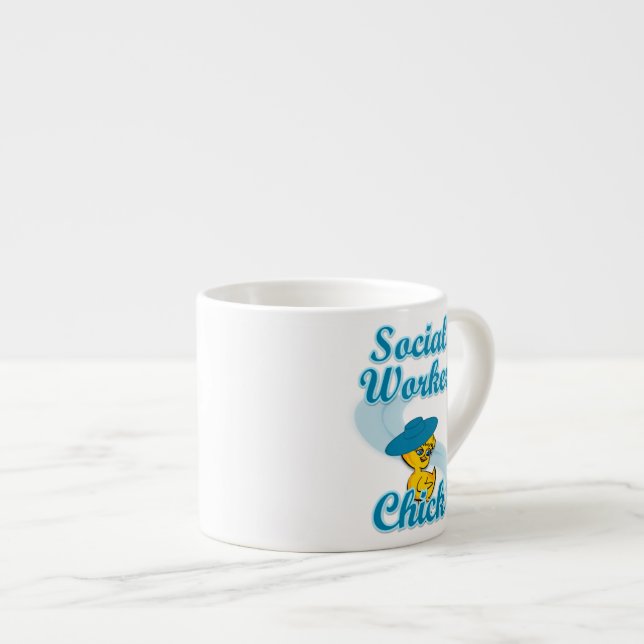 Tasse Expresso Chick ouvrier social #3 (Devant droit)