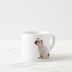 Tasse Expresso Chien mignon blanc taureau