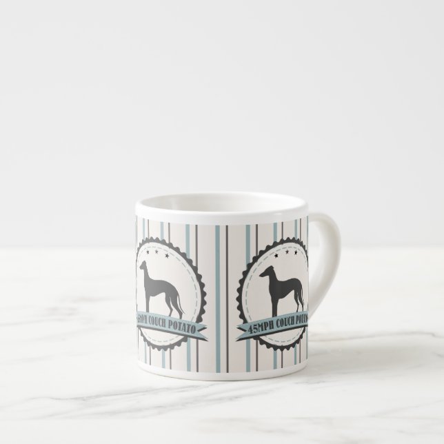 Tasse Expresso Chien paresseux du coureur retiré par lévrier (Devant droit)