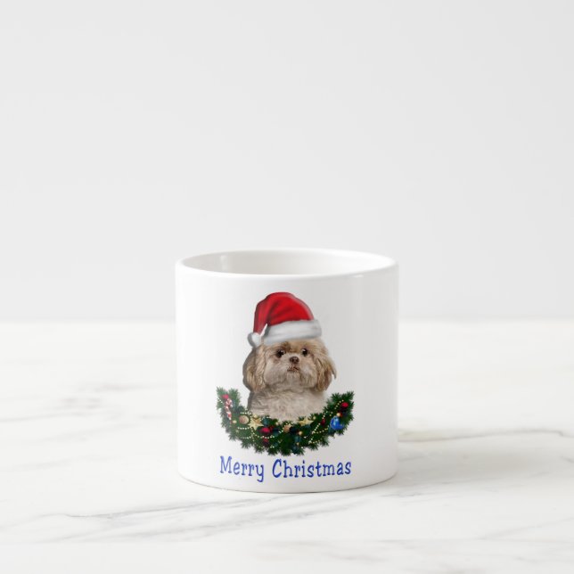 Tasse Expresso Chien Shih-Tsu Noël (Devant)