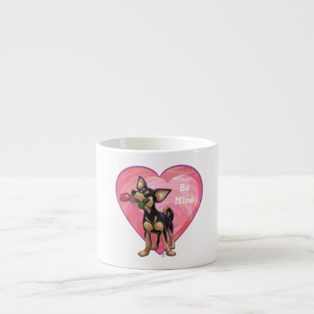 Tasse Expresso Chihuahua Saint-Valentin (Devant)