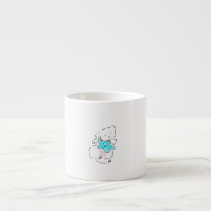 Tasse Expresso Chiot Bichon Frise Mignon Enlaçant une Étoile Bleu