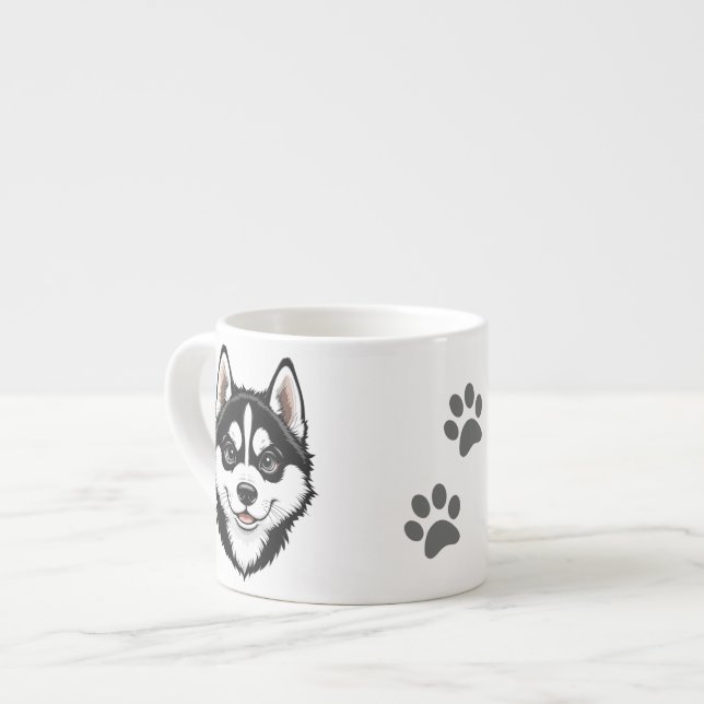 Tasse Expresso Chiot chou chicot chiche de Sibérie (Devant gauche)