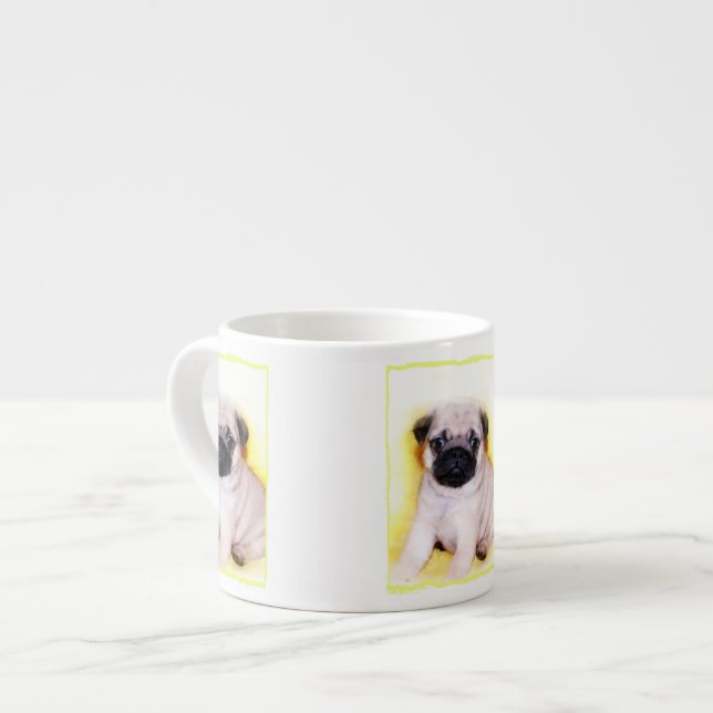Tasse Expresso Chiot de carlin (Devant gauche)