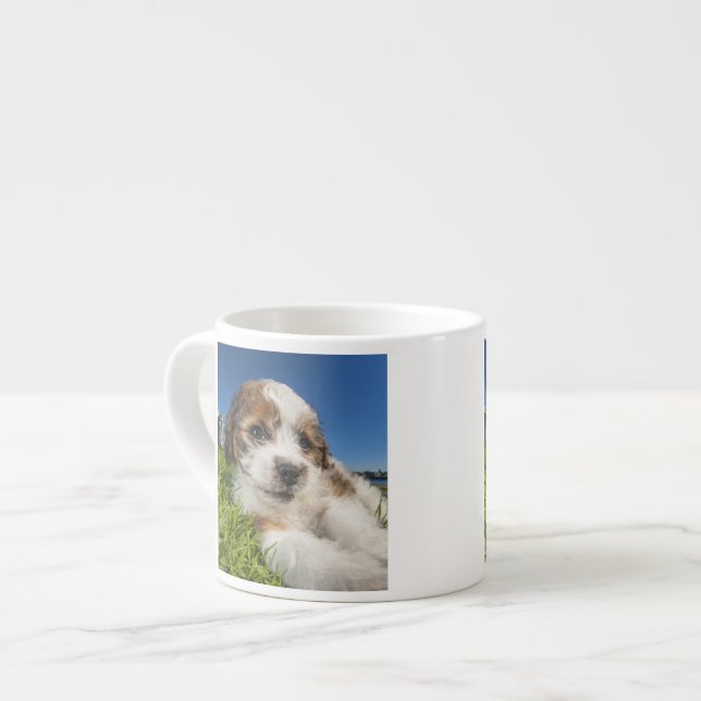 Tasse Expresso Chiot mignon (Shitzu) (Devant gauche)