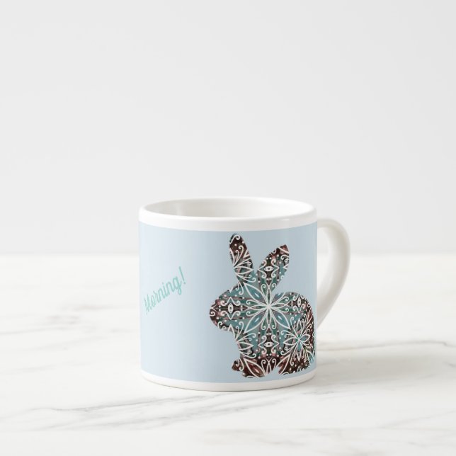 Tasse Expresso Chocolat et blues de Mandala Rabbit (Devant droit)