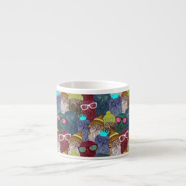 Tasse Expresso Chouette dans la couronne (Devant)