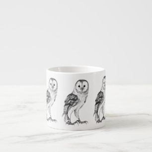 Tasse Expresso Chouette - Dessin En Stylo Noir