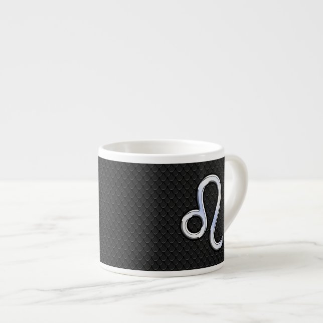 Tasse Expresso Chrome Comme Leo Zodiac Connexion peau de serpent (Devant droit)