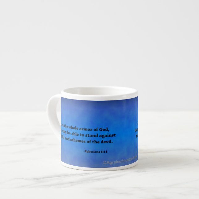 Tasse Expresso Citations de la Bible chrétienne (Devant gauche)