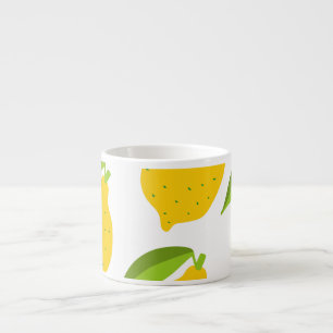 Tasse Expresso citrons jaunes, motif artistique sans soudure.