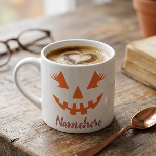 Tasse Expresso Citrouille personnalisée Jack O Lantern Halloween