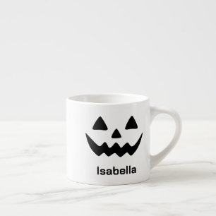 Tasse Expresso Citrouille Personnalisée pour Halloween Visage de
