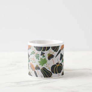 Tasse Expresso Citrouille sans soudure carotte motif noir et blan