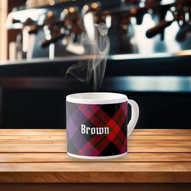 Tasse Expresso Clan Brown Tartan (Créateur téléchargé)