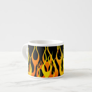 Tasse Expresso Classic Racing Flames on Solid Black