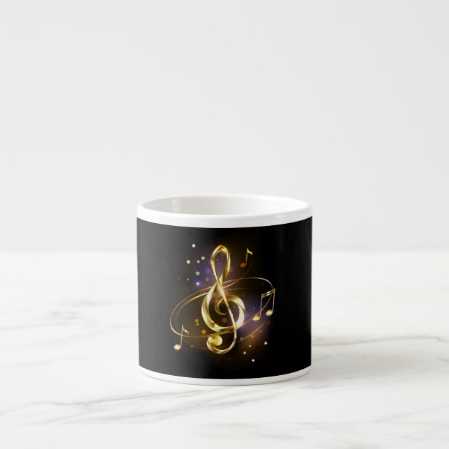 Tasse Expresso Clé de Sol Musicale en Or (Devant)