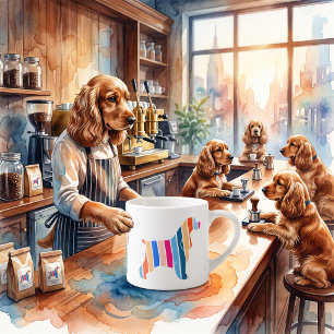 Tasse Expresso Cocker Spaniel silhouette moderne