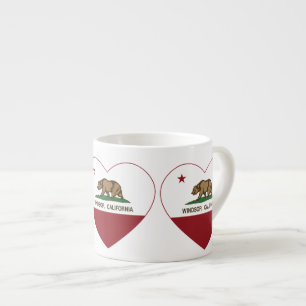 Tasse Expresso coeur de windsor de drapeau de la Californie