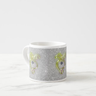 Tasse Expresso Cœur d'or et étincelles