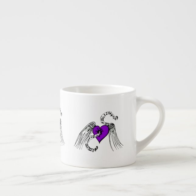 Tasse Expresso Coeur Musique violet (Droite)
