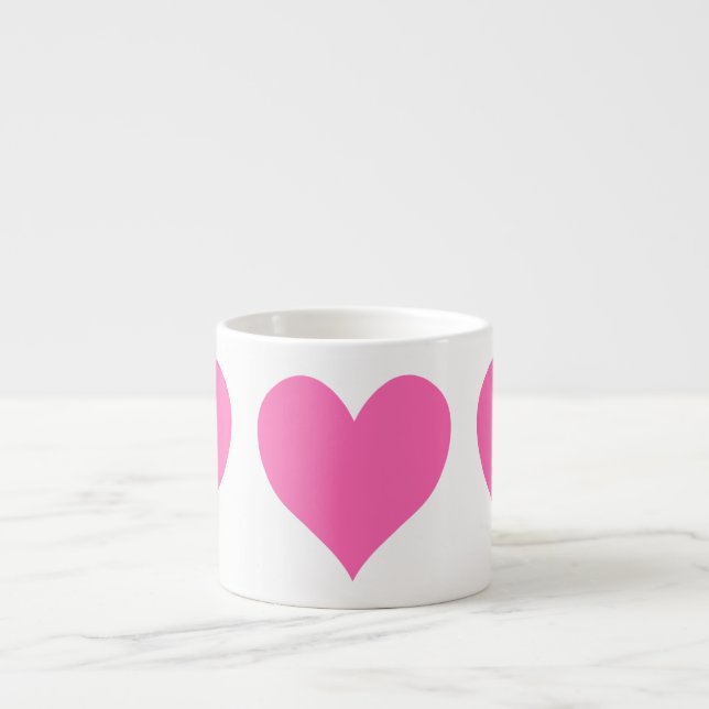 Tasse Expresso Coeur rose chaud mignon (Devant)