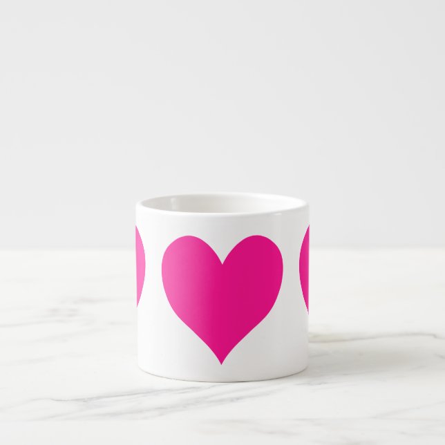 Tasse Expresso Coeur rose profond mignon (Devant)
