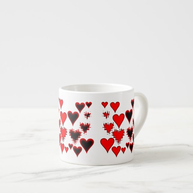 Tasse Expresso Coeurs (Devant droit)