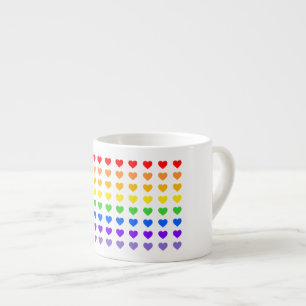 Tasse Expresso Coeurs arc-en-ciel