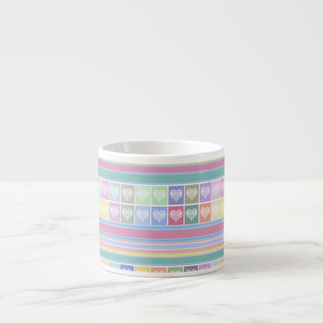 Tasse Expresso Cœurs d'amour conception de la Saint-Valentin coul (Devant)