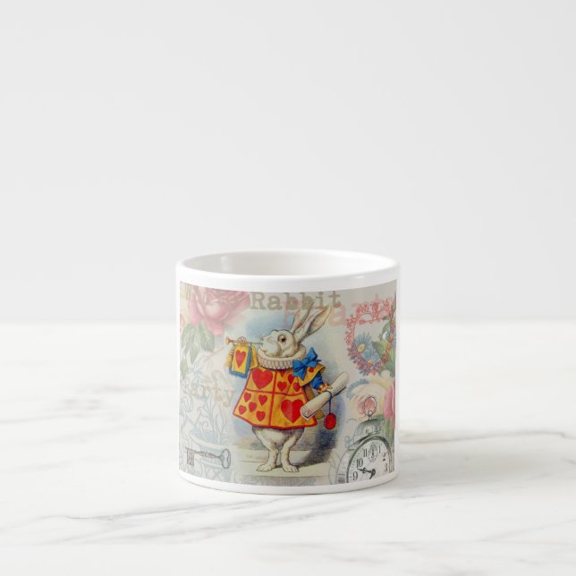 Tasse Expresso Cœurs de Lapin Blanc Alice Classique (Devant)