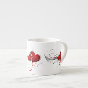 Tasse Expresso Coeurs de Swoosh rouge et blanc