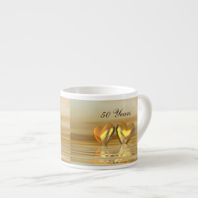Tasse Expresso Coeurs d'or (Devant droit)