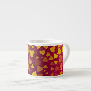Tasse Expresso Coeurs en chute Or rouge
