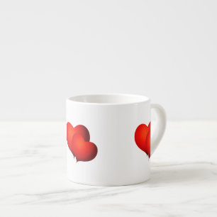 Tasse Expresso Coeurs satinés rouges