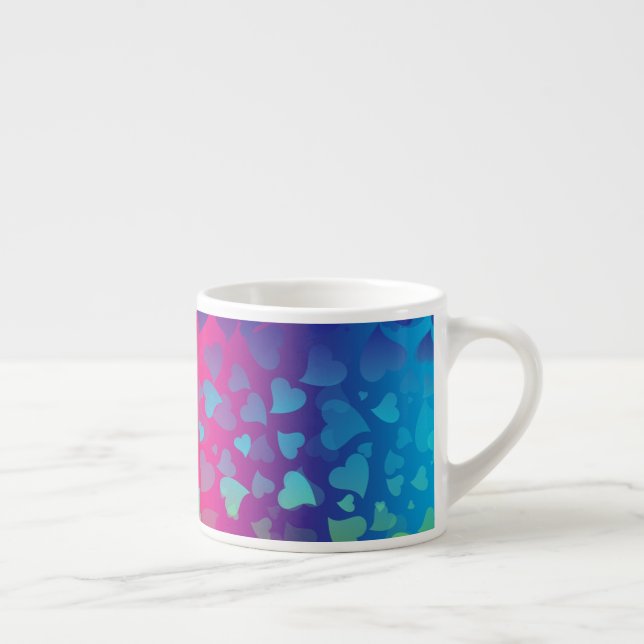Tasse Expresso Coeurs tombants colorés (Droite)