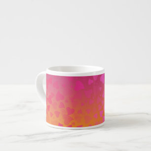 Tasse Expresso Coeurs tombants rose orange