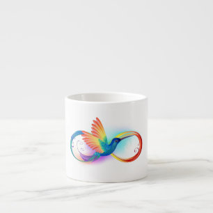 Tasse Expresso Colibri arc-en-ciel avec symbole d'infini