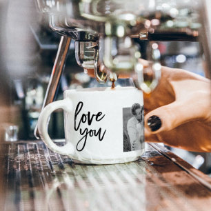 Tasse Expresso Collage moderne Couple Photo & Love You Beauté Cad