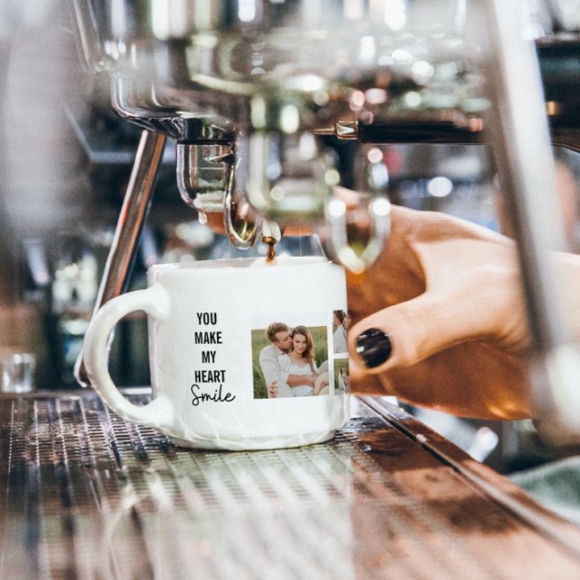 Tasse Expresso Collage photo en couple et belle citation romantiq (Créateur téléchargé)