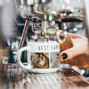Tasse Expresso Collage Photo Moderne & Meilleure Famille Jamais M
